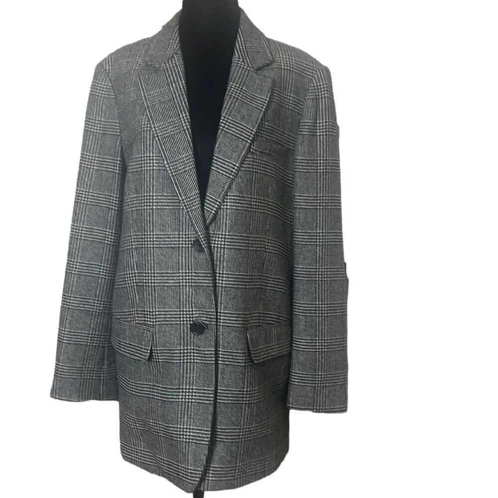 EVERLANE GLEN PLAID OVERSIZE BLAZER SIZE 10